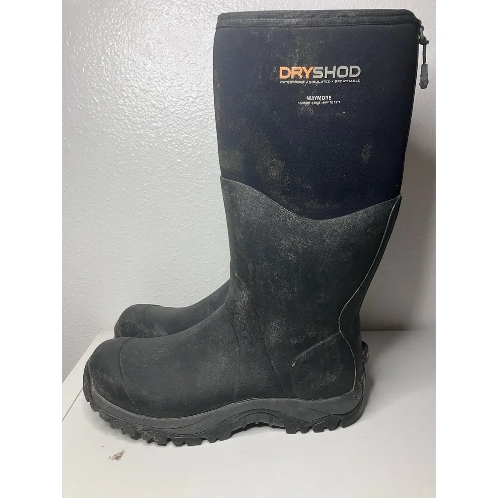 Dryshod Waymore Waterproof Work Boots Black Mens Size 13 Insulated Breathable